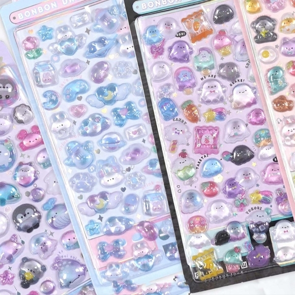 Cute Animal Puffy Stickers Set 200 pc 3D print - Picture 3 of 8